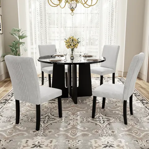 5-Piece Round Dining Table Set