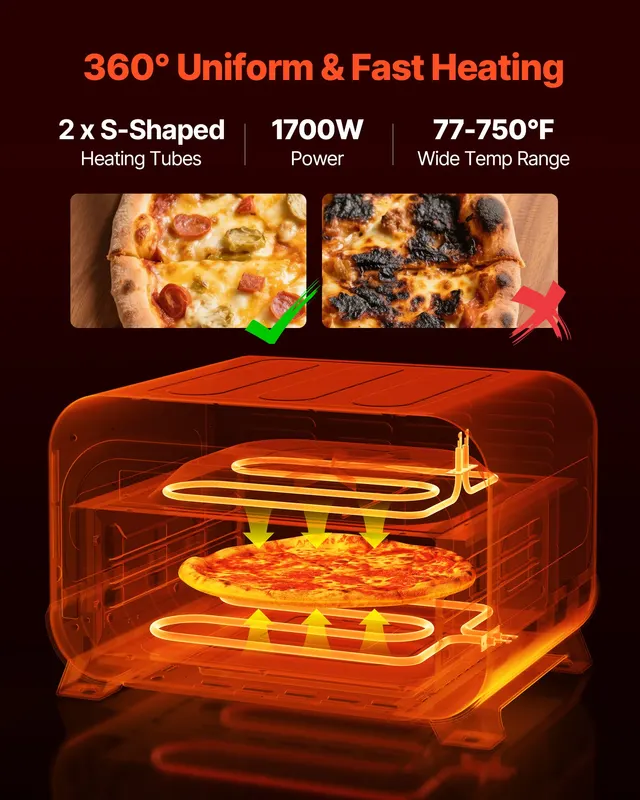 Pizza Oven — 8 Presets Electric Pizza Ovens Air Fry Combo — photo 5