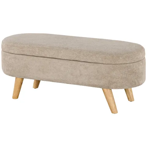 Storage Ottoman Bench — 43.3" Upholstered End of Bed Bench