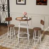 3-Piece Bar Table Set with 2 Bar Stools Modern Pub Table — photo 1