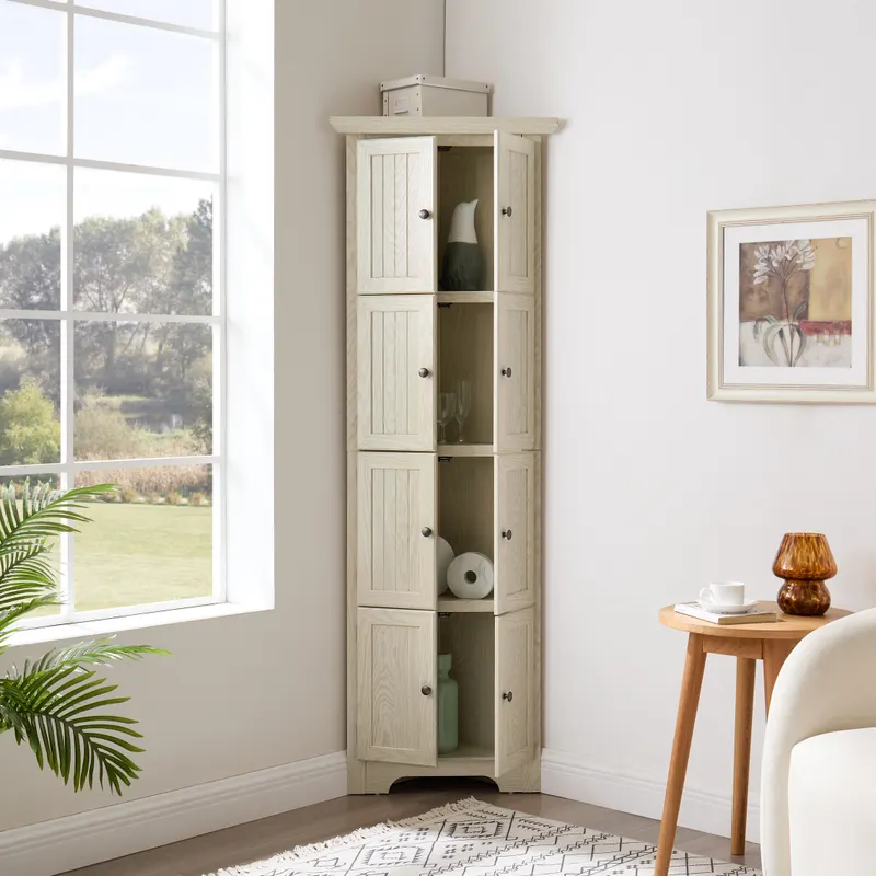 4-Tier 72 Corner Kitchen Pantry Storage Cabinet with 8 Doors — photo 5