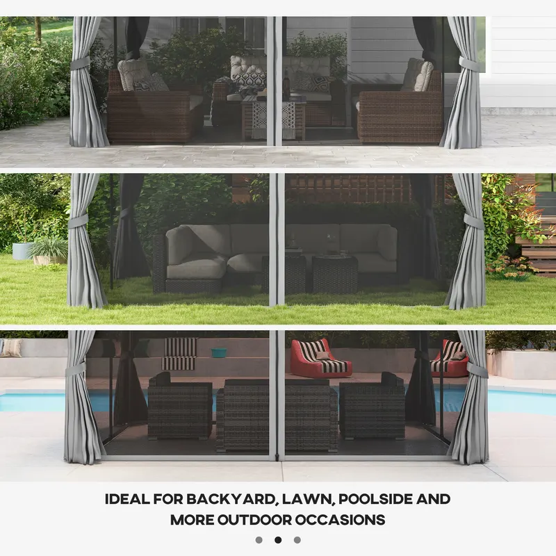 Patio Gazebo w/ Aluminum Frame Double Roof — photo 4