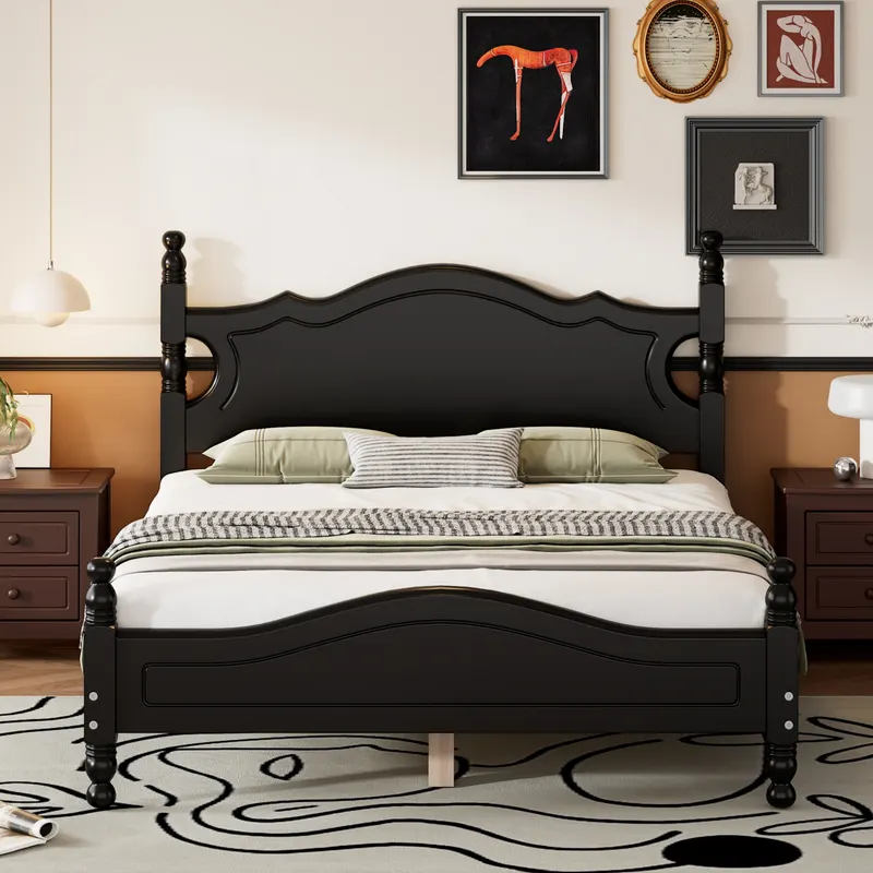 Full Size Wood Platform Bed Frame