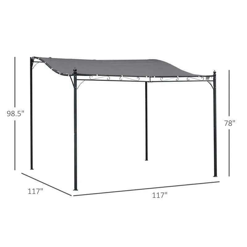 Durable 10x10 Steel Pergola — Wall-mounted with Canopy for Patio — photo 8