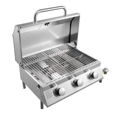 Tabletop Gas Grill β 3-Burner Stainless Steel Portable Propane