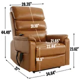 Brown Leatheraire Dual Motor Infinite Position Up to 350 LBS — photo 2