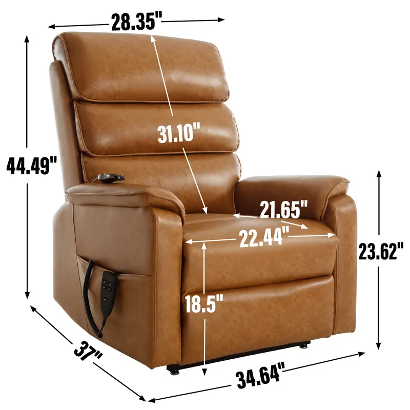 Brown Leatheraire Dual Motor Infinite Position Up to 350 LBS — photo 2
