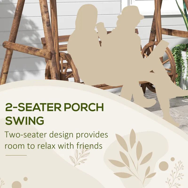 2-Seat Porch Swing with A-frame Stand β photo 8