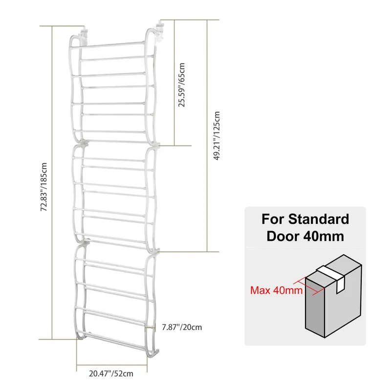 36 Pairs Over-the-door Shoe Rack 12 Layers Wall Hanging Closet — photo 8