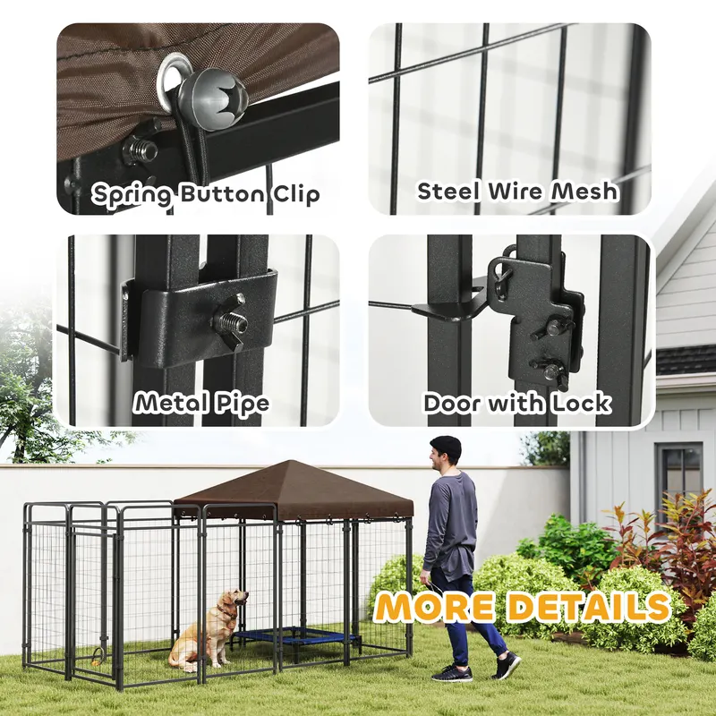Dog Kennel Outdoor with Waterproof Canopy — photo 7