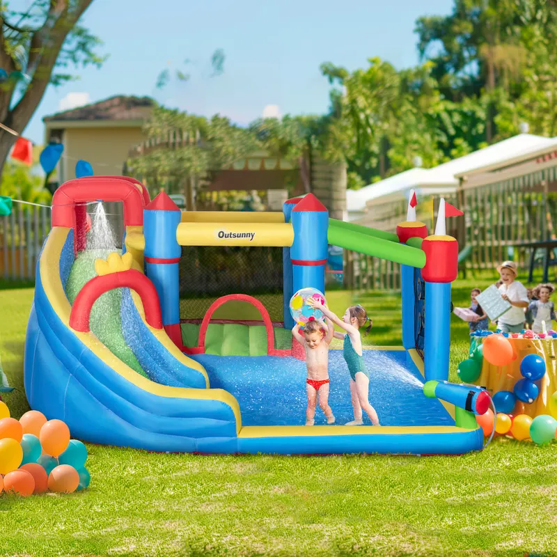 6-in-1 Inflatable Water Slide with Splash Pool — photo 8