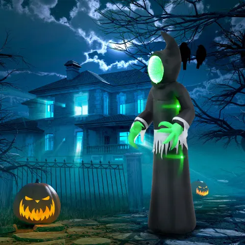 HOMCOM 8ft Inflatable Halloween Decoration Mirror Face Ghost β photo 2