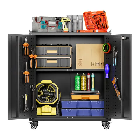 SUXXAN Metal Storage Cabinet with Wheels