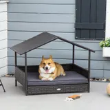 Wicker Dog House Outdoor with Canopy — photo 2