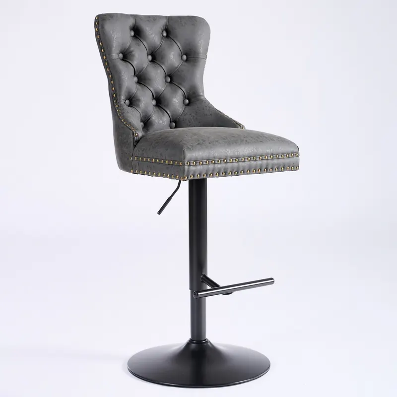 A&a Furniture β Aged and Retro PU Swivel Barstools Adjusatble β photo 3