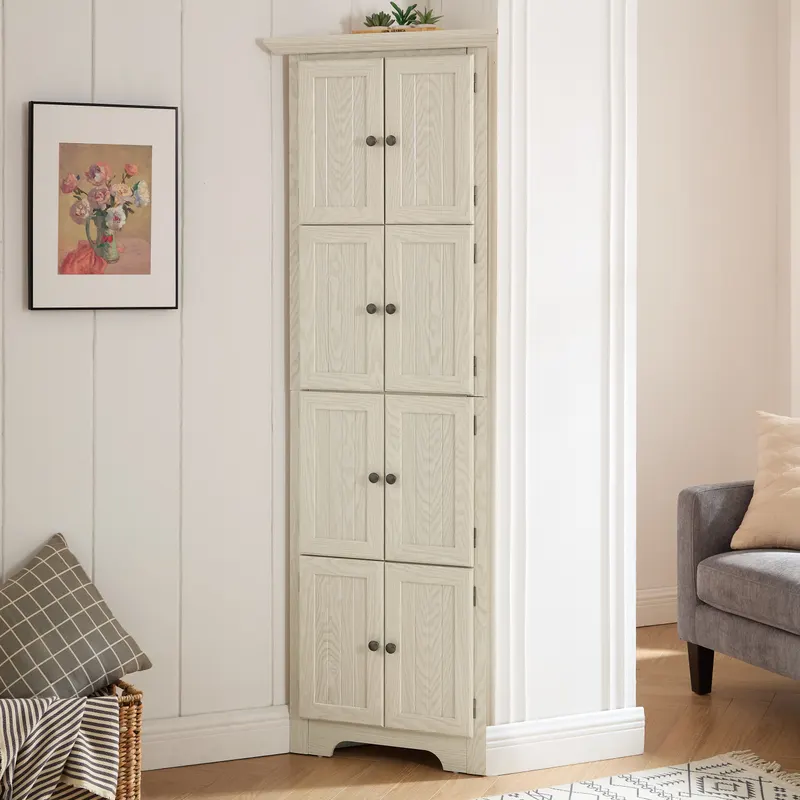 4-Tier 72 Corner Kitchen Pantry Storage Cabinet with 8 Doors — photo 3