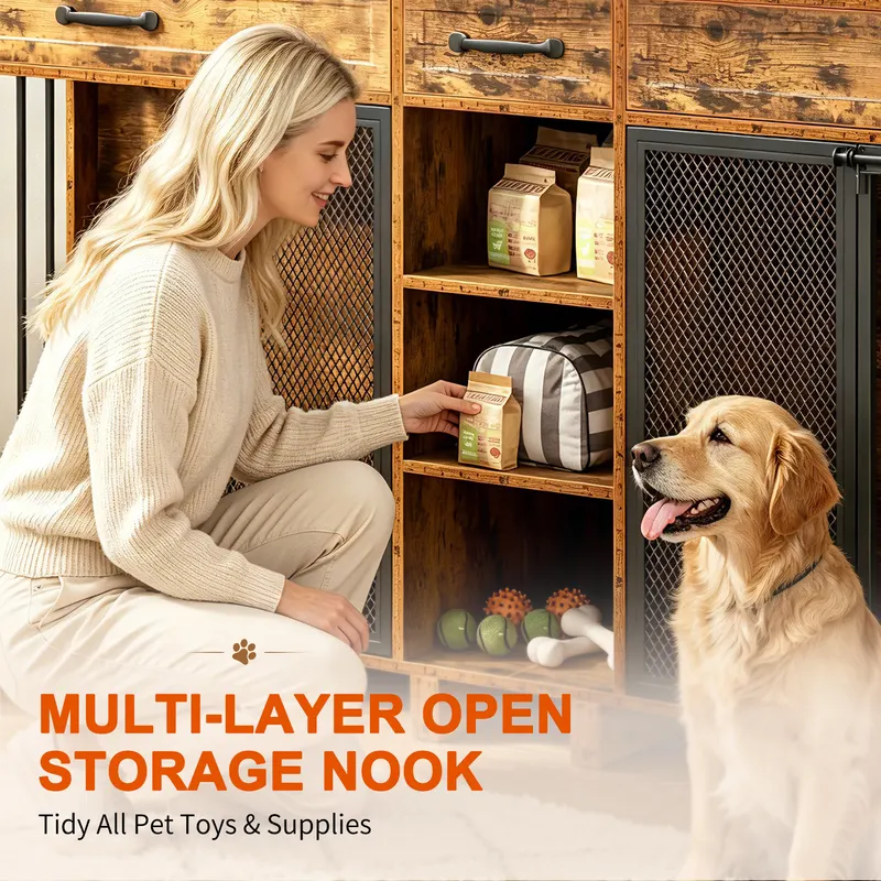 Large Wooden Dog Crate Furniture — photo 3