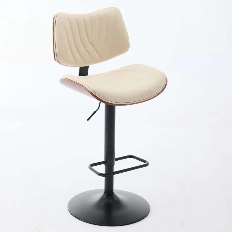 Walnut Bentwood Bar Stools Mid Century Modern Adjustable Counter — photo 2