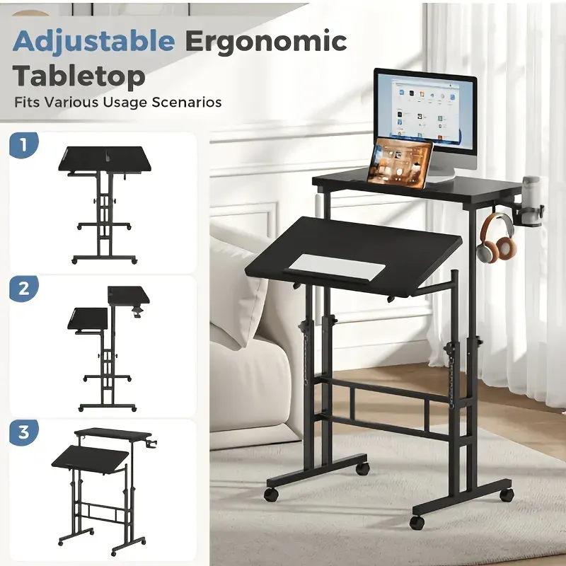24Inch Manual Height Adjustable Split Top Standing Desk β photo 7