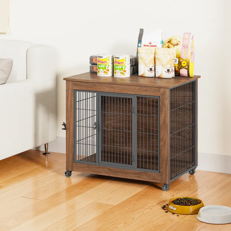 32.5 Dog Crate Furniture with Wheels for Small Dogs — photo 4