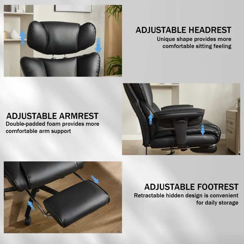Office Chair with Foot Rest and Waist Lumber Support — photo 7