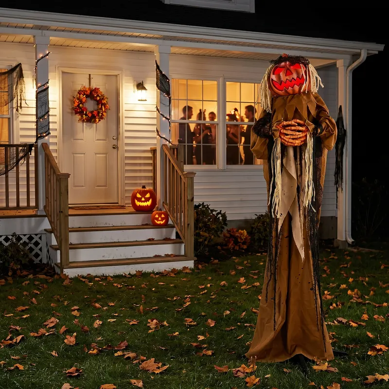 5.5ft Halloween Pumpkin Man Decoration with Red Glowing Head — photo 2