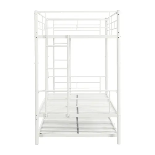 METAL Bunk Bed with Trundle WHITE β photo 3