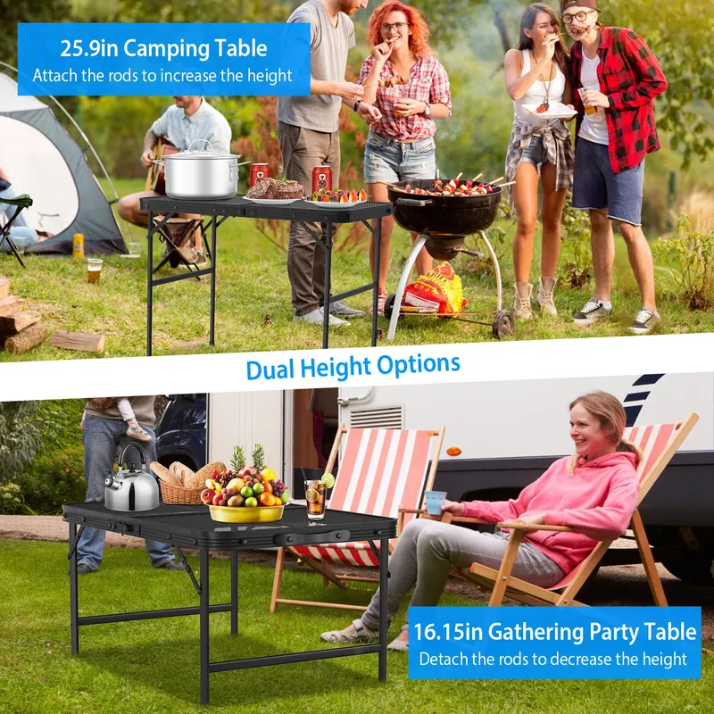 Foldable Camping Table Collapsible Picnic Aluminum Alloy Grill β photo 5