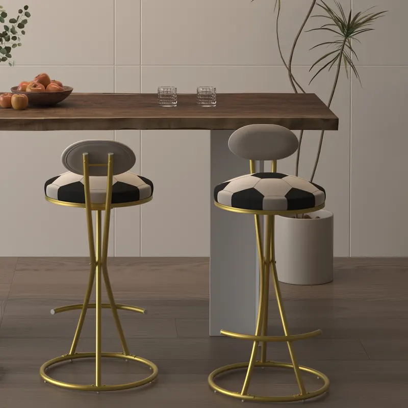 Football Print Bar Stools Set of 2 Upholstered Counter Height — photo 6