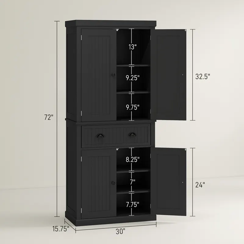 72" Kitchen Pantry Storage Cabinet — photo 6