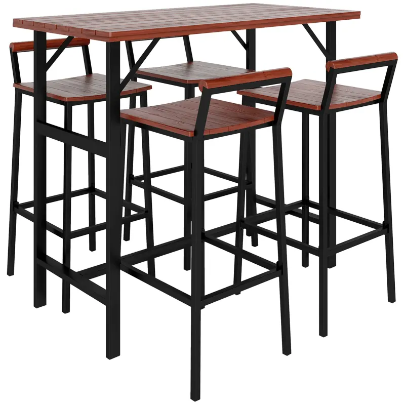 5 Piece Patio Bar Set with 47" Bar Height Table and 4 Bar Stools — photo 2