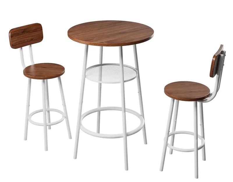 3-Piece Bar Table Set with 2 Bar Stools Modern Pub Table — photo 3