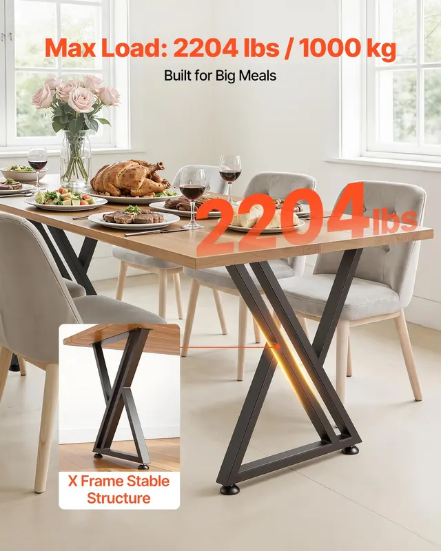 Table Legs — 29.1" H X 24" W Steel Furniture Legs — photo 4