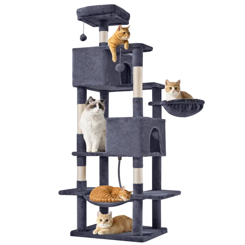 66 Inch Cat Tree Tower — Large Multi-cat Climbing Extended — photo 2