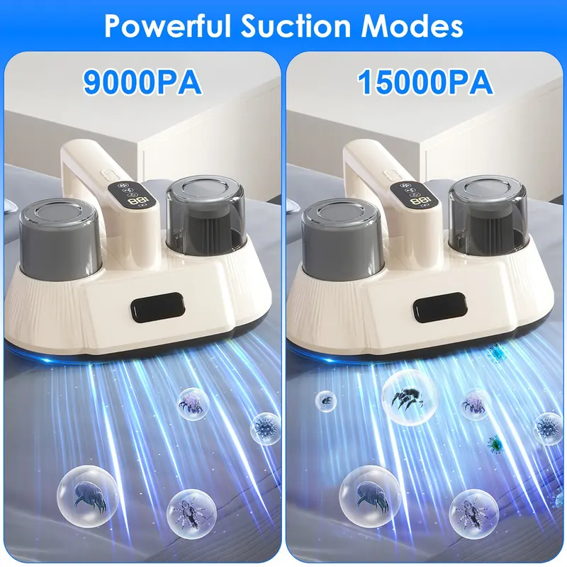 15000PA Double-cup Bed Vacuum Cleaner for Home with UV-C Light — photo 6