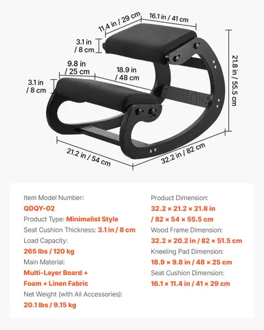 Ergonomic Kneeling Chair β Wooden Posture Knee Chair
