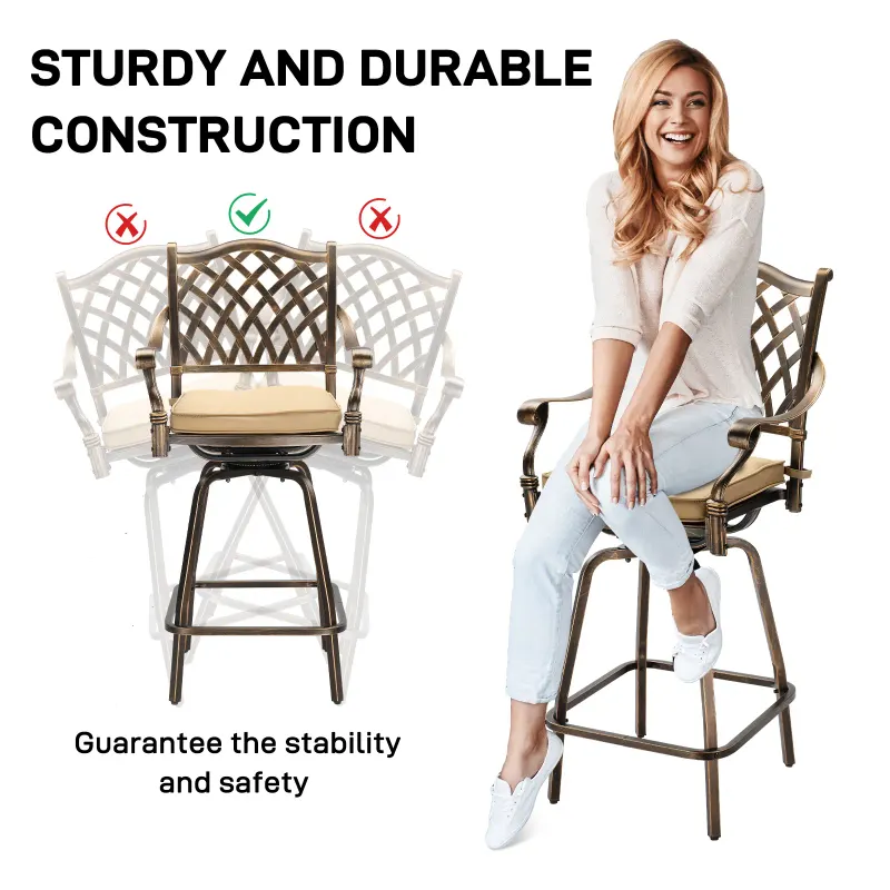 Outdoor Swivel Bar Stools Set of 2 — photo 6