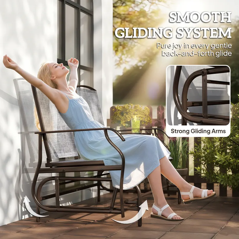 2-Seat Outdoor Glider Swing — Center Coffee Table — photo 5