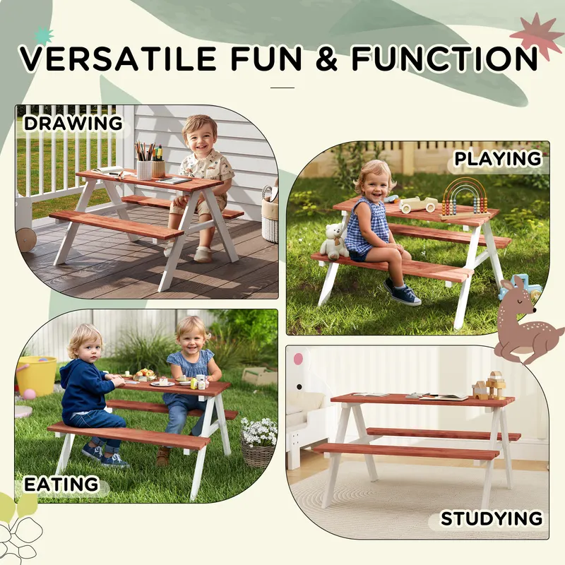 Kids Picnic Table Set β Wooden Table & Bench Set β photo 7