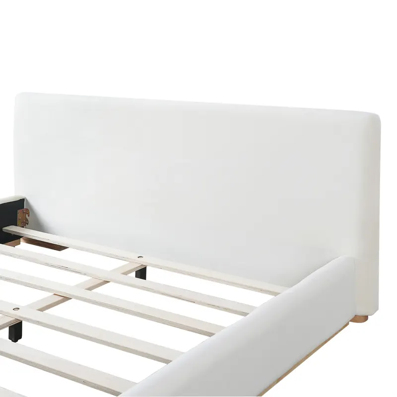 Elegant Upholstered Bed with Solid Wood Frame — photo 5