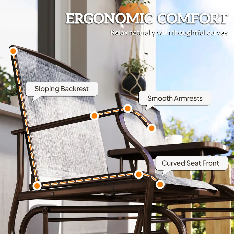 2-Seat Outdoor Glider Swing — Center Coffee Table — photo 6
