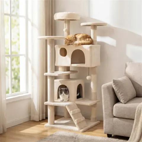 52" Tall Cat Tree Tower with Perches & Condos