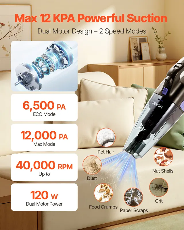 Handheld Vacuum — Portable Vacuum Cleaner Cordless with HEPA — photo 5
