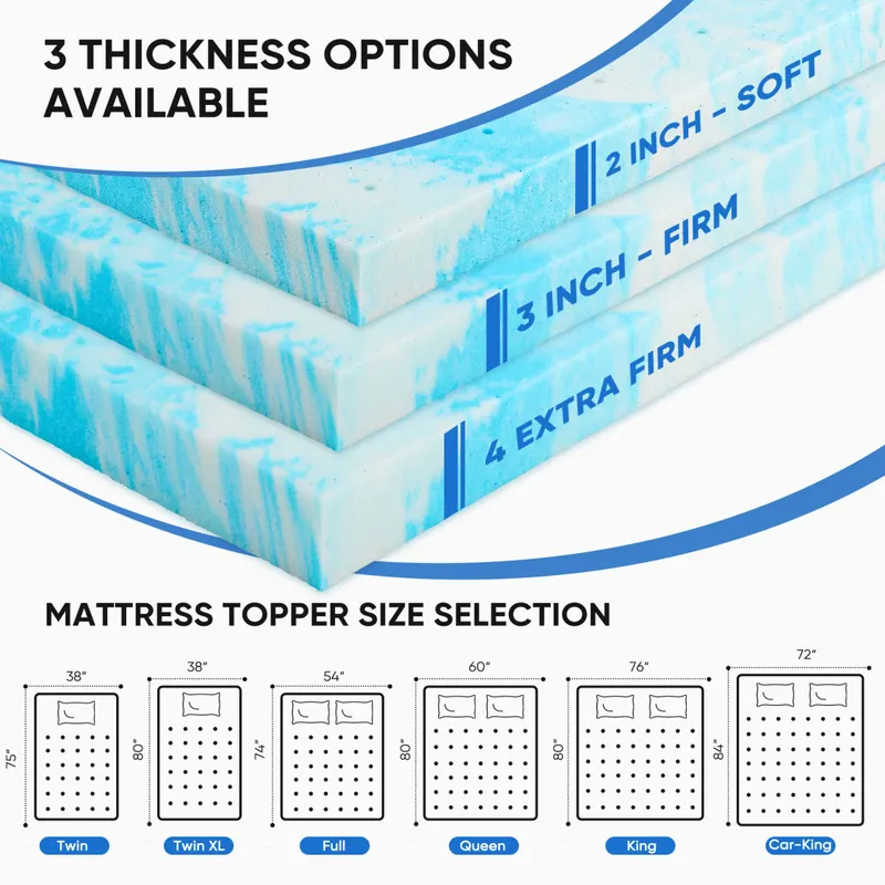 Memory Foam Mattress Topper with Cooling Gel β photo 5