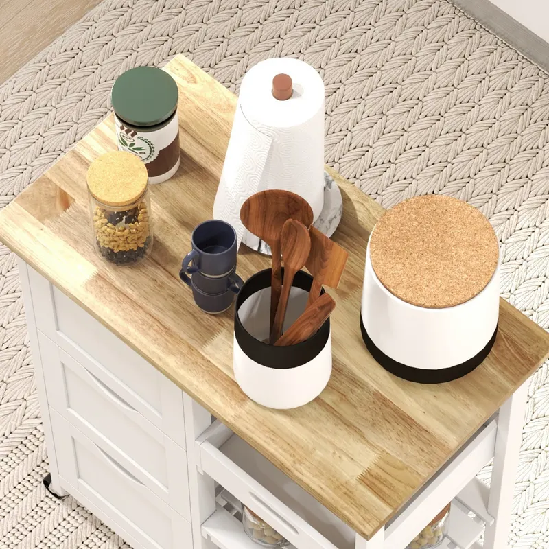 Rolling Kitchen Cart β Kitchen Island with Wood Top β photo 8