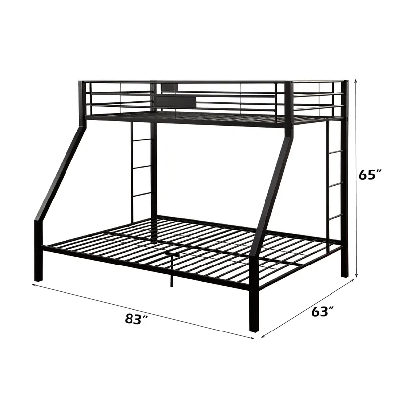 Limbra Sandy Black Finish Twin XL Queen Bunk Bed — photo 5