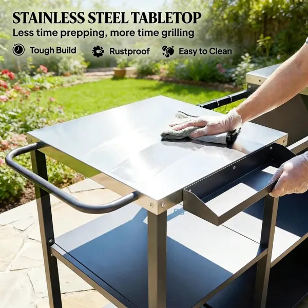 Outdoor Bar Cart Grill Table — photo 5