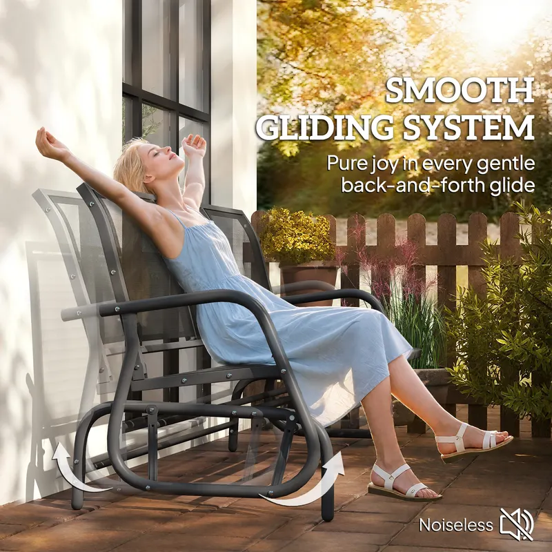 3-Person Outdoor Patio Glider Bench — photo 3