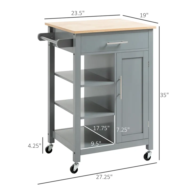 Kitchen Island Cart β Rolling Kitchen Island with Storage Shelf β photo 5