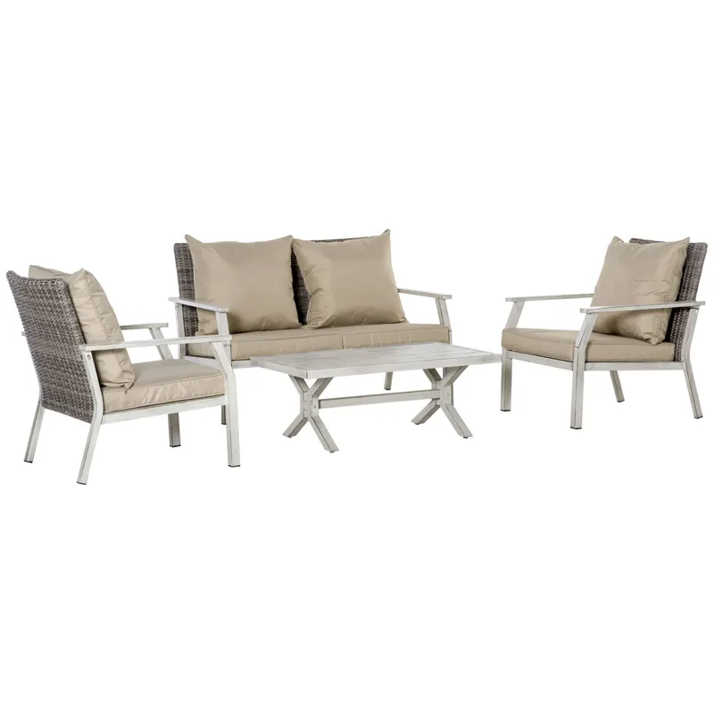 4 Pieces Patio Furniture Set with Cushions